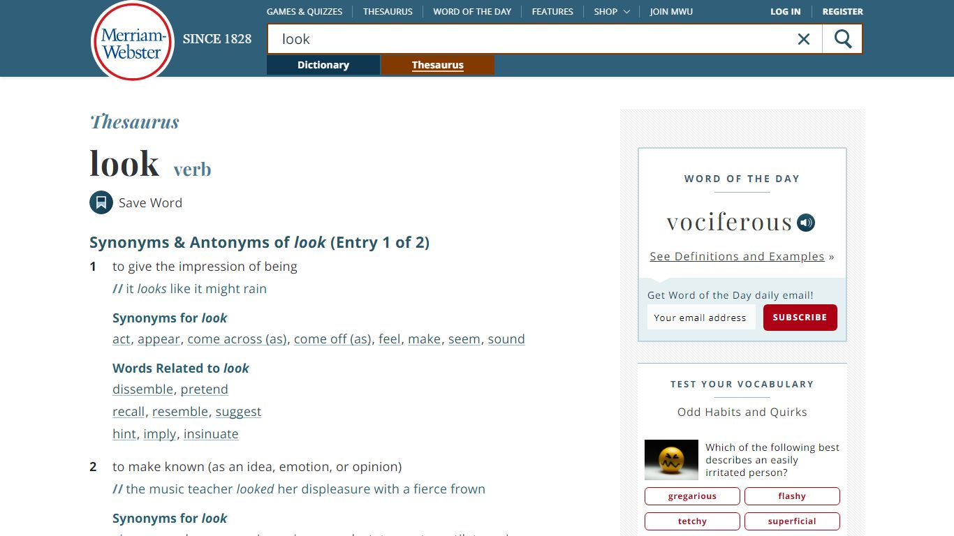 230 Synonyms & Antonyms of LOOK - Merriam-Webster